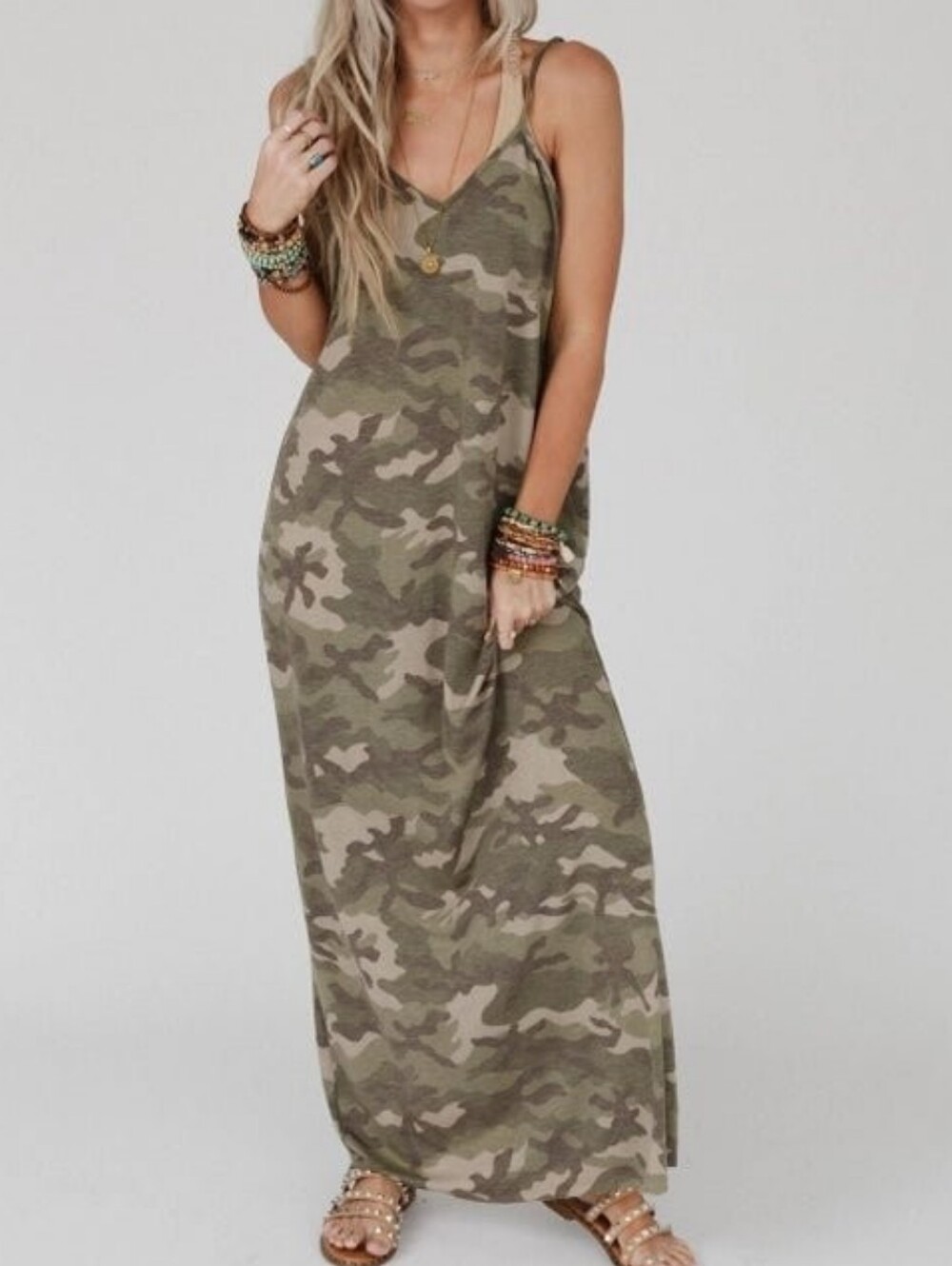 Three Bird Nest Camo Maxi Dress Size  M/L